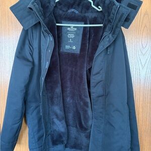 Hollister Men's Black Faux Fur Lined Performance Jacket